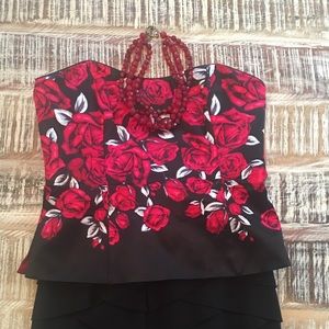 White House Black Market floral bustier. Like new!